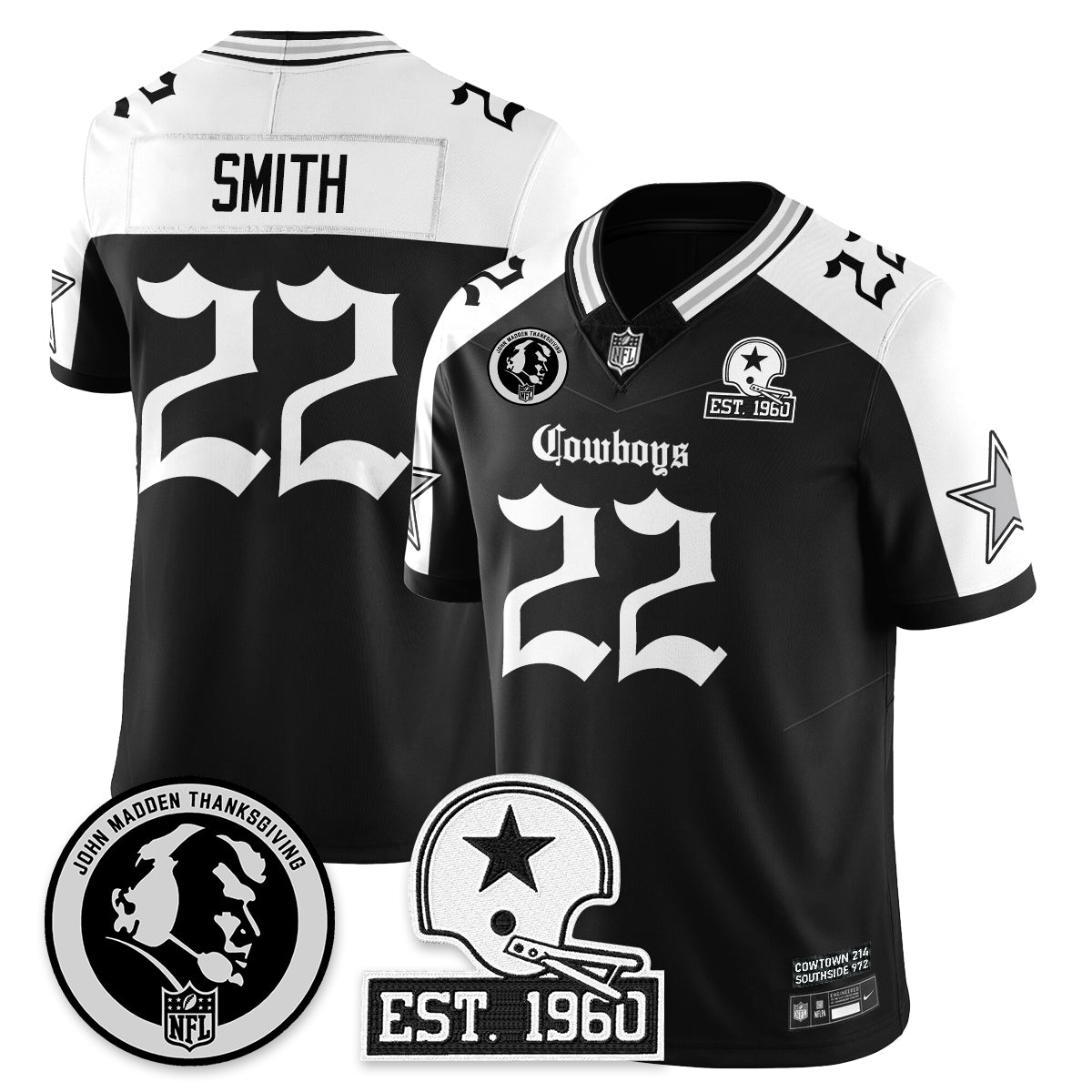 DAL Gothic Vapor Limited Jersey - John Madden Patch - All Stitched-DTD