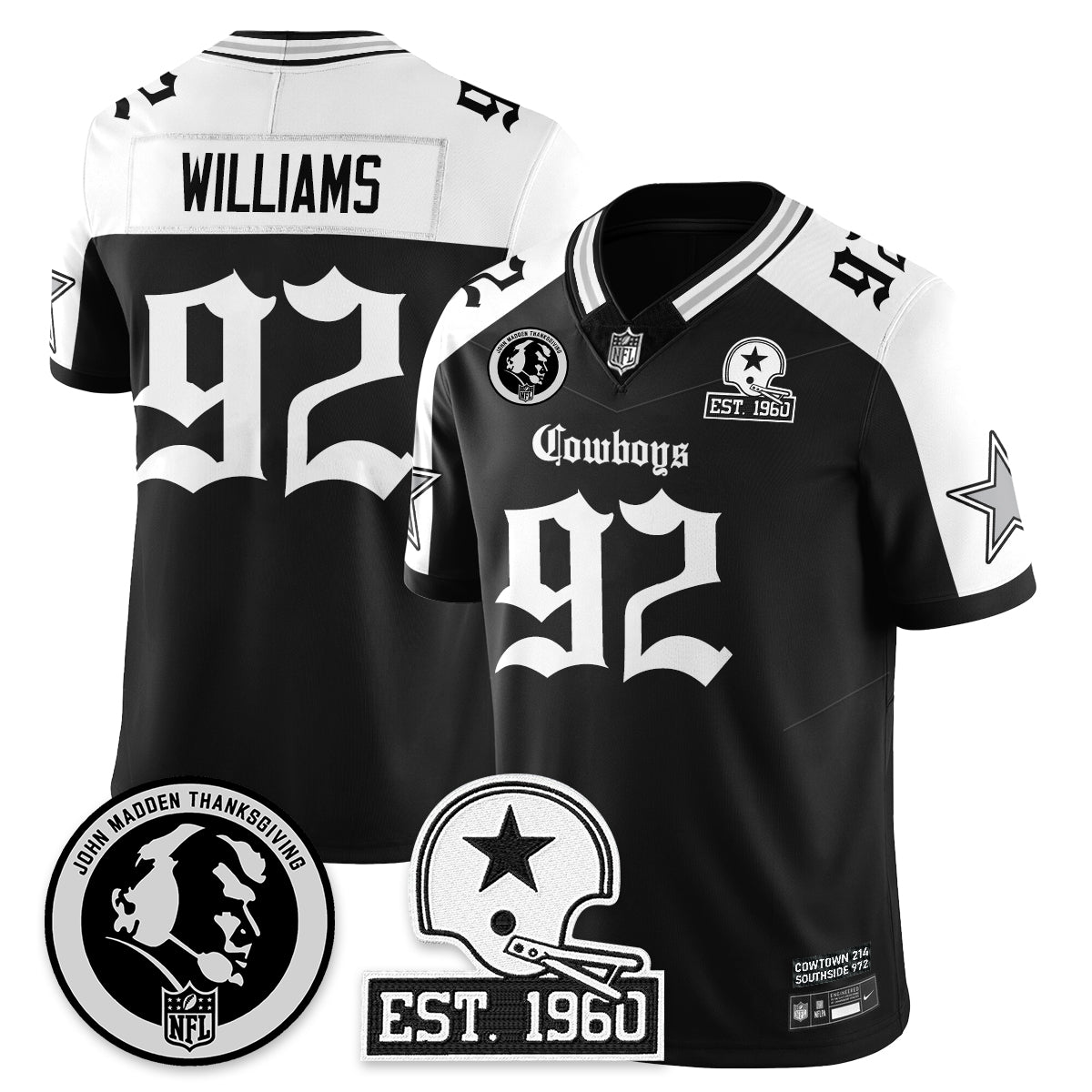 DAL Gothic Vapor Limited Jersey - John Madden Patch - All Stitched-DTD