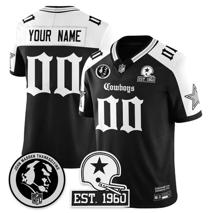 DAL Gothic Vapor Limited Custom Jersey - John Madden Patch - All Stitched-DTD