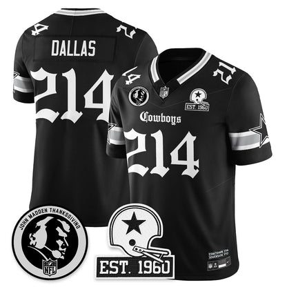 DAL Gothic Vapor Limited Jersey - John Madden Patch - All Stitched-DTD
