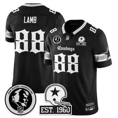 DAL Gothic Vapor Limited Jersey - John Madden Patch - All Stitched-DTD