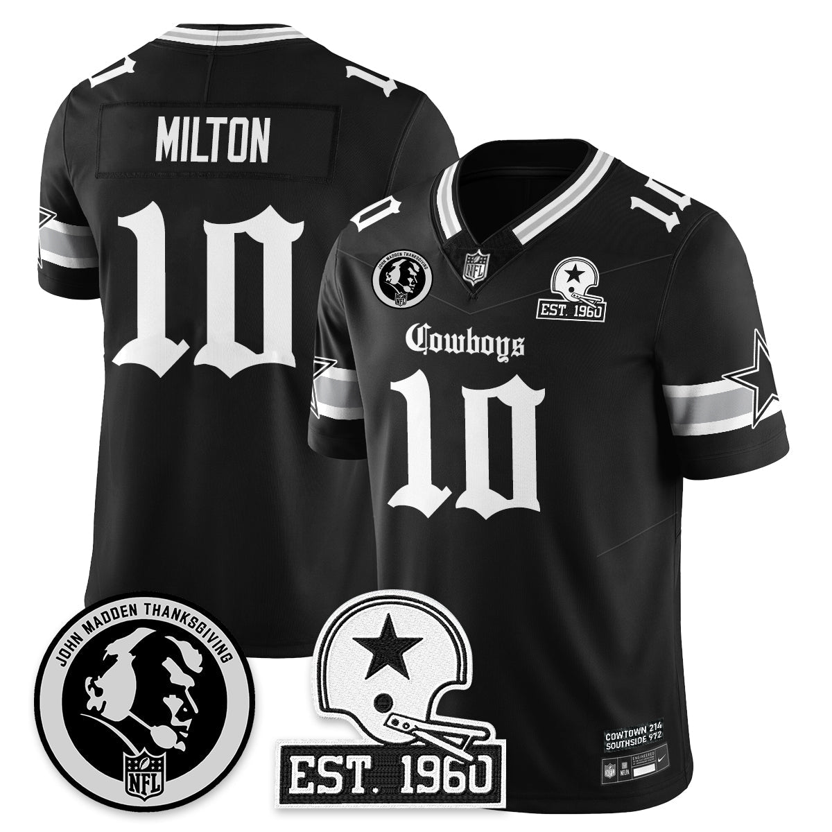 DAL Gothic Vapor Limited Jersey - John Madden Patch - All Stitched-DTD