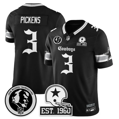 DAL Gothic Vapor Limited Jersey - John Madden Patch - All Stitched-DTD