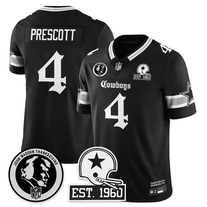 DAL Gothic Vapor Limited Jersey - John Madden Patch - All Stitched-DTD