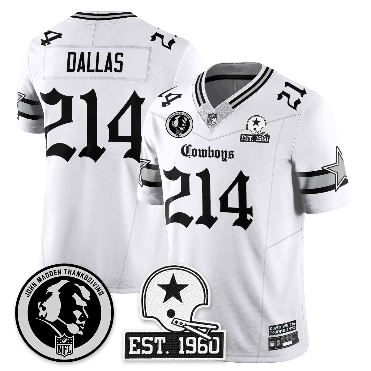 DAL Gothic Vapor Limited Jersey - John Madden Patch - All Stitched-DTD
