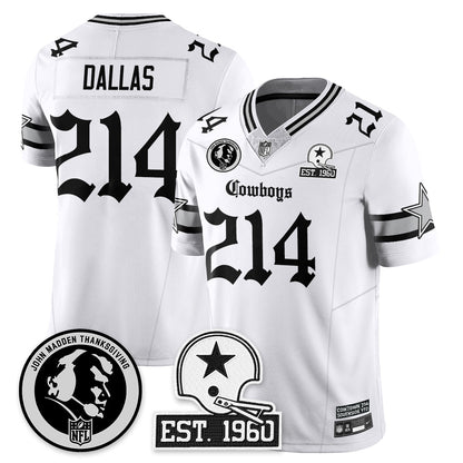 DAL Gothic Vapor Limited Jersey - John Madden Patch - All Stitched-DTD