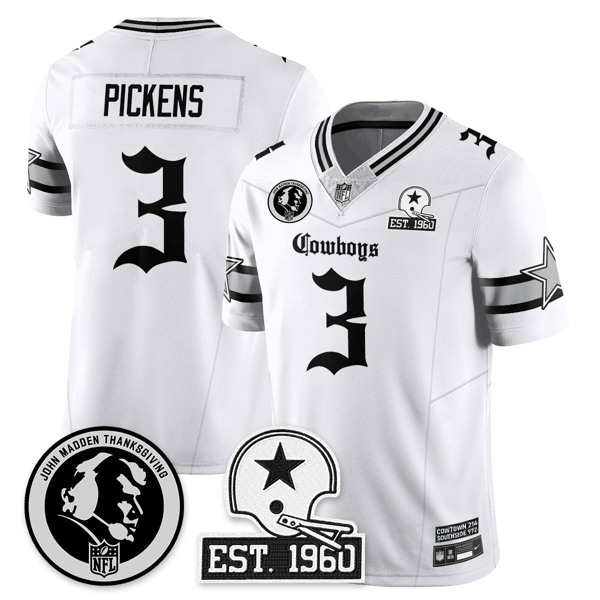 DAL Gothic Vapor Limited Jersey - John Madden Patch - All Stitched-DTD