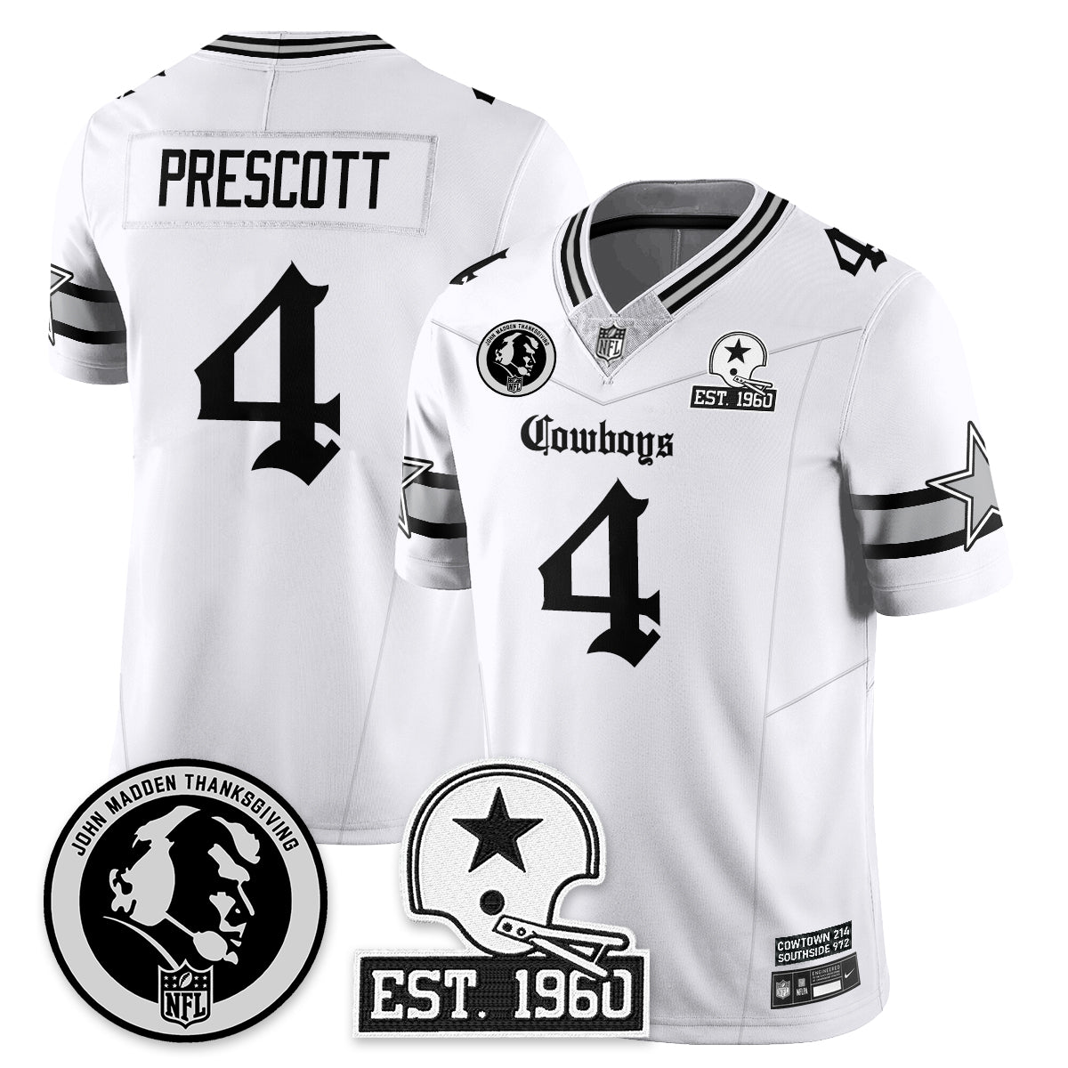 DAL Gothic Vapor Limited Jersey - John Madden Patch - All Stitched-DTD