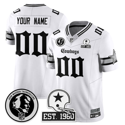 DAL Gothic Vapor Limited Custom Jersey - John Madden Patch - All Stitched-DTD