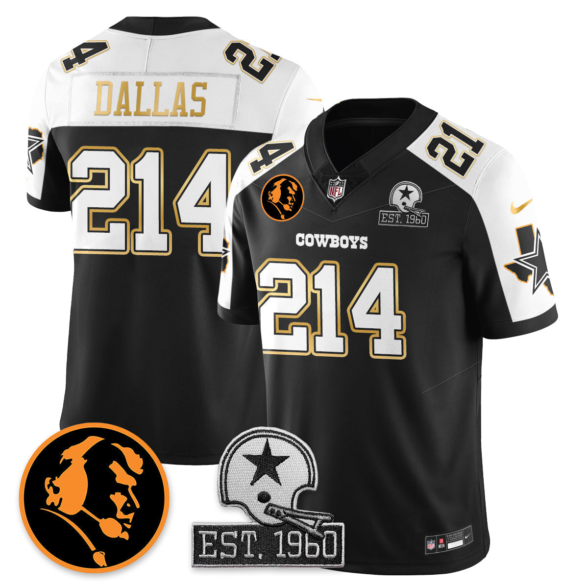 DAL Vapor Limited Gold Jersey - John Madden Patch - All Stitched-DTD