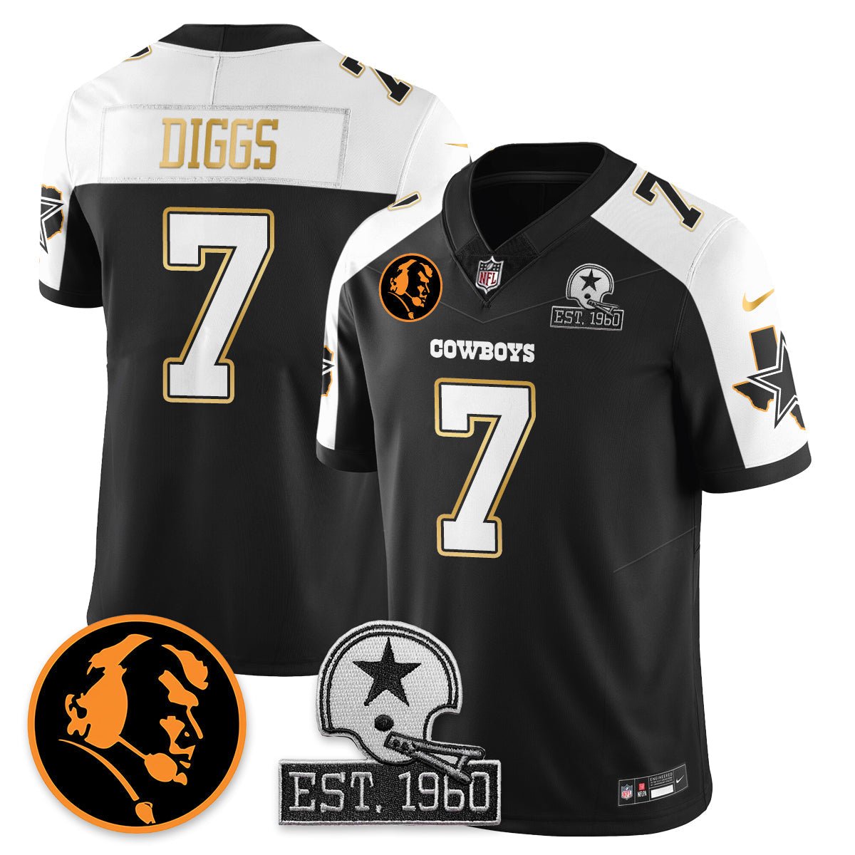 DAL Vapor Limited Gold Jersey - John Madden Patch - All Stitched-DTD