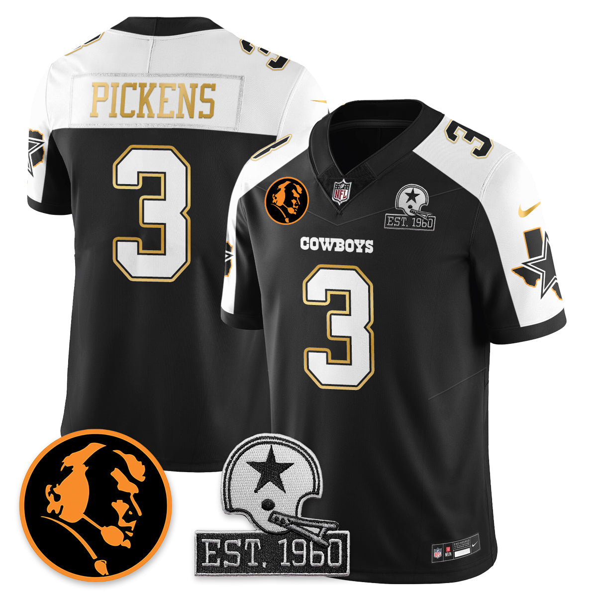 DAL Vapor Limited Gold Jersey - John Madden Patch - All Stitched-DTD