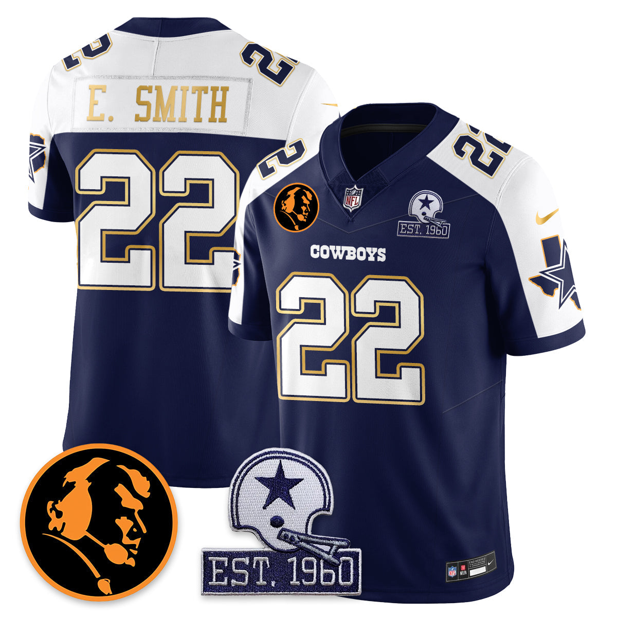 DAL Vapor Limited Gold Jersey - John Madden Patch - All Stitched-DTD