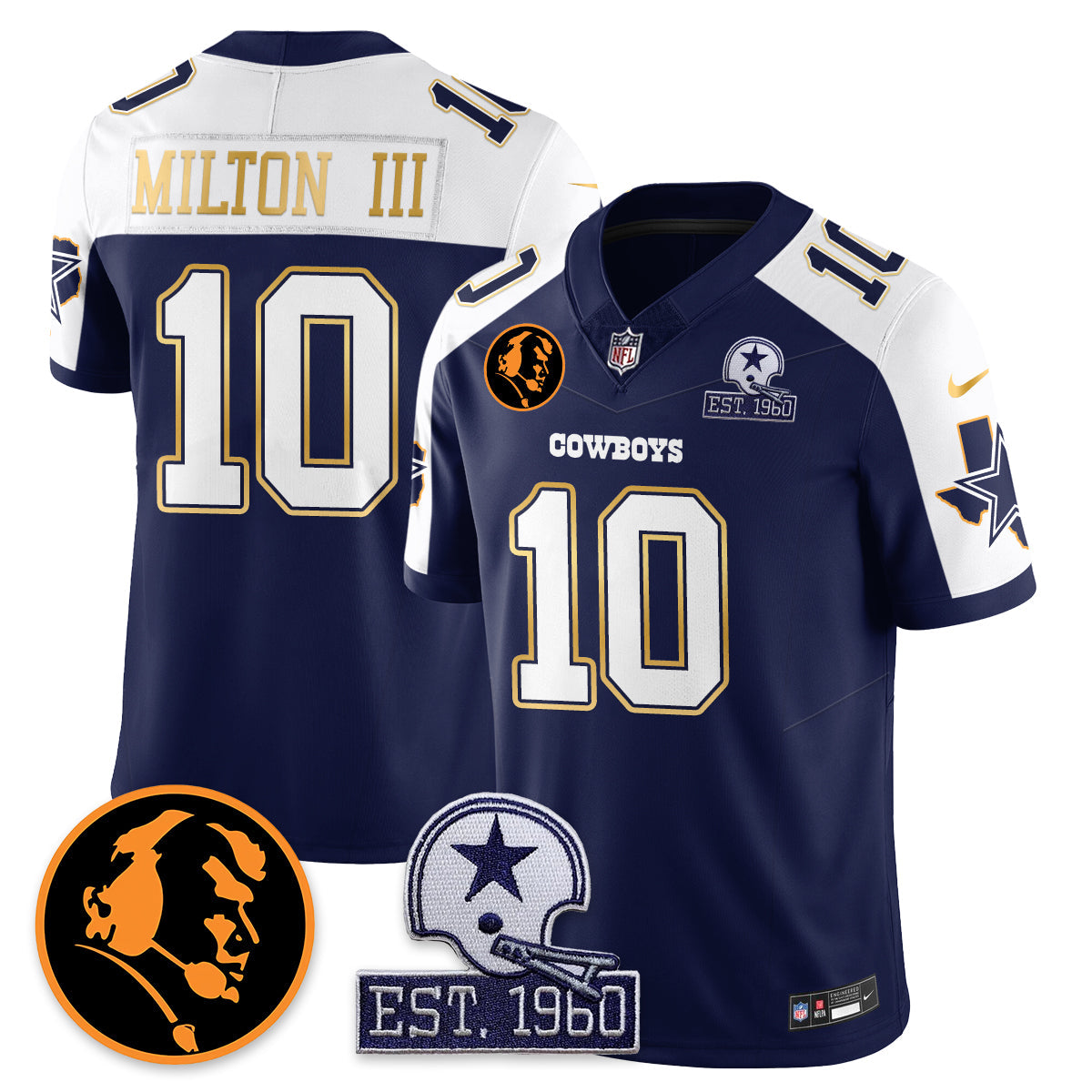 DAL Vapor Limited Gold Jersey - John Madden Patch - All Stitched-DTD
