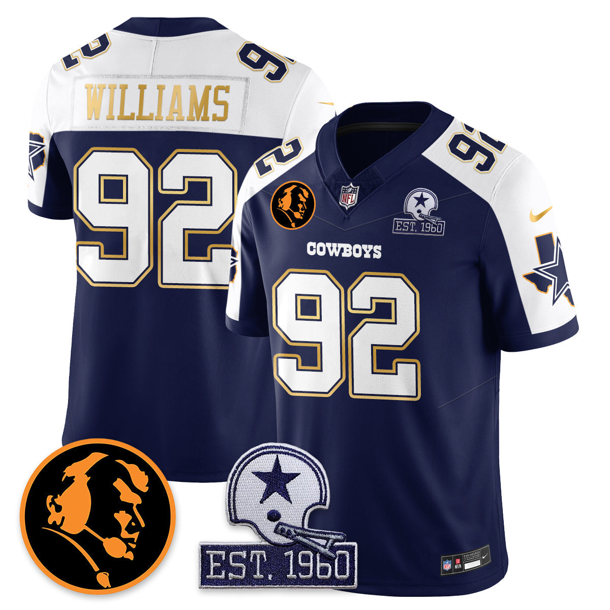 DAL Vapor Limited Gold Jersey - John Madden Patch - All Stitched-DTD