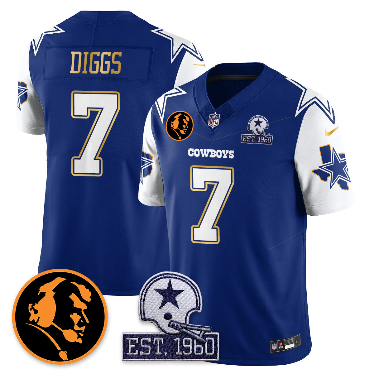 DAL Vapor Limited Gold Jersey - John Madden Patch - All Stitched-DTD