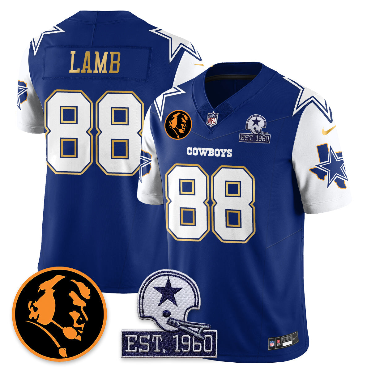 DAL Vapor Limited Gold Jersey - John Madden Patch - All Stitched-DTD