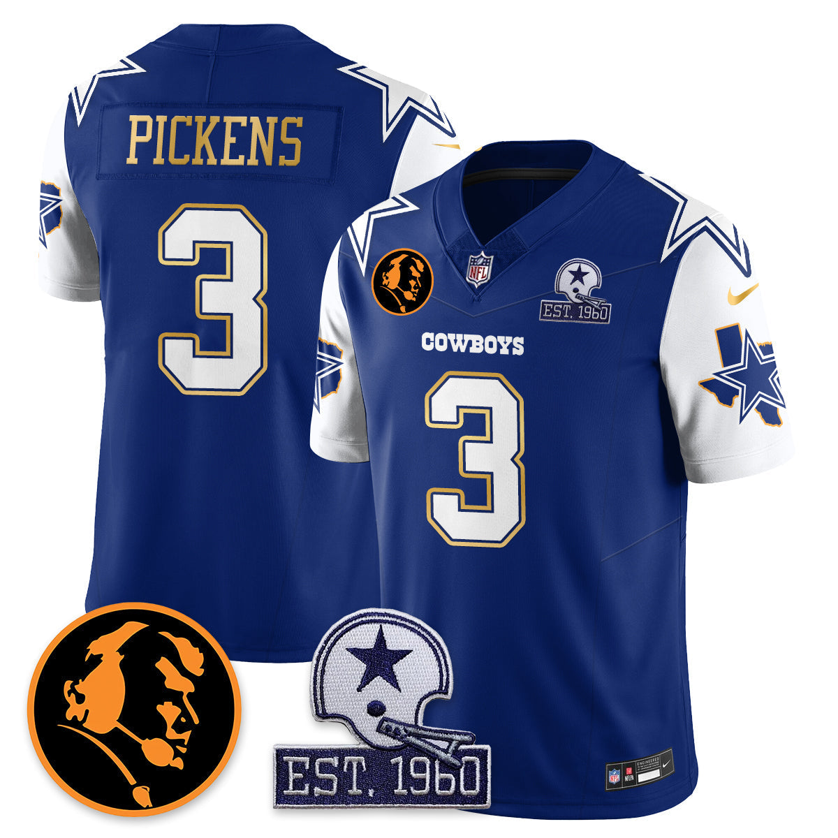 DAL Vapor Limited Gold Jersey - John Madden Patch - All Stitched-DTD