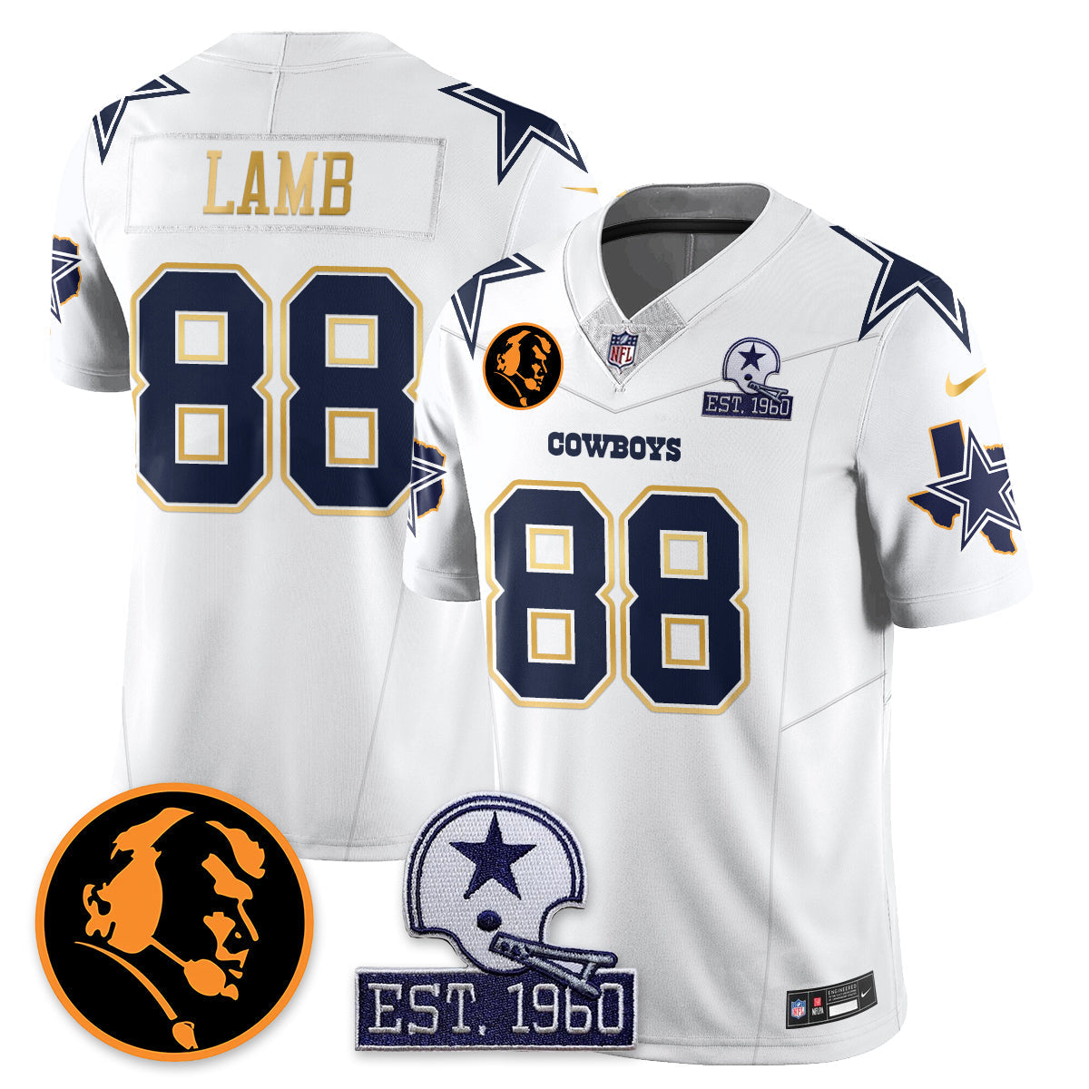 DAL Vapor Limited Gold Jersey - John Madden Patch - All Stitched-DTD
