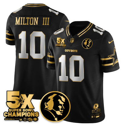 DAL 5-Time Champions Vapor Limited Gold Jersey - John Madden Patch - All Stitched-DTD