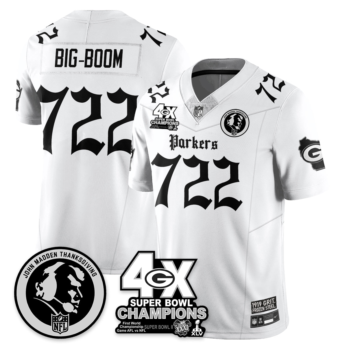 GB Gothic Vapor Limited Jersey - John Madden Patch - All Stitched-DTD