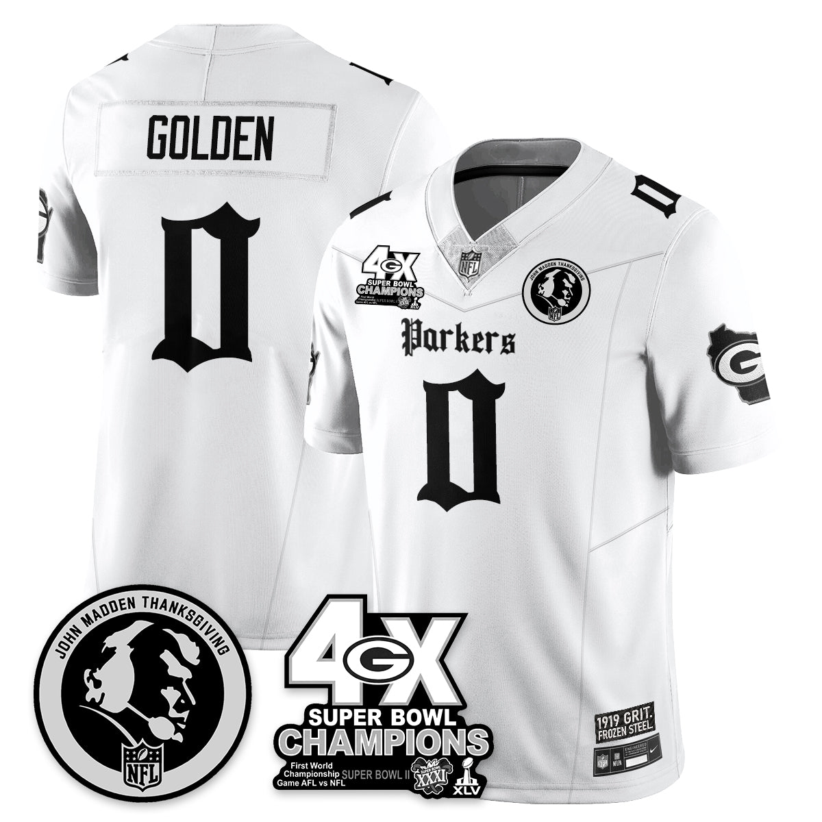 GB Gothic Vapor Limited Jersey - John Madden Patch - All Stitched-DTD
