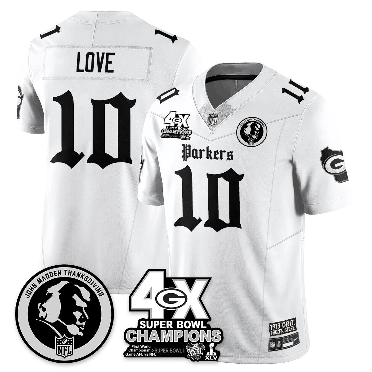 GB Gothic Vapor Limited Jersey - John Madden Patch - All Stitched-DTD