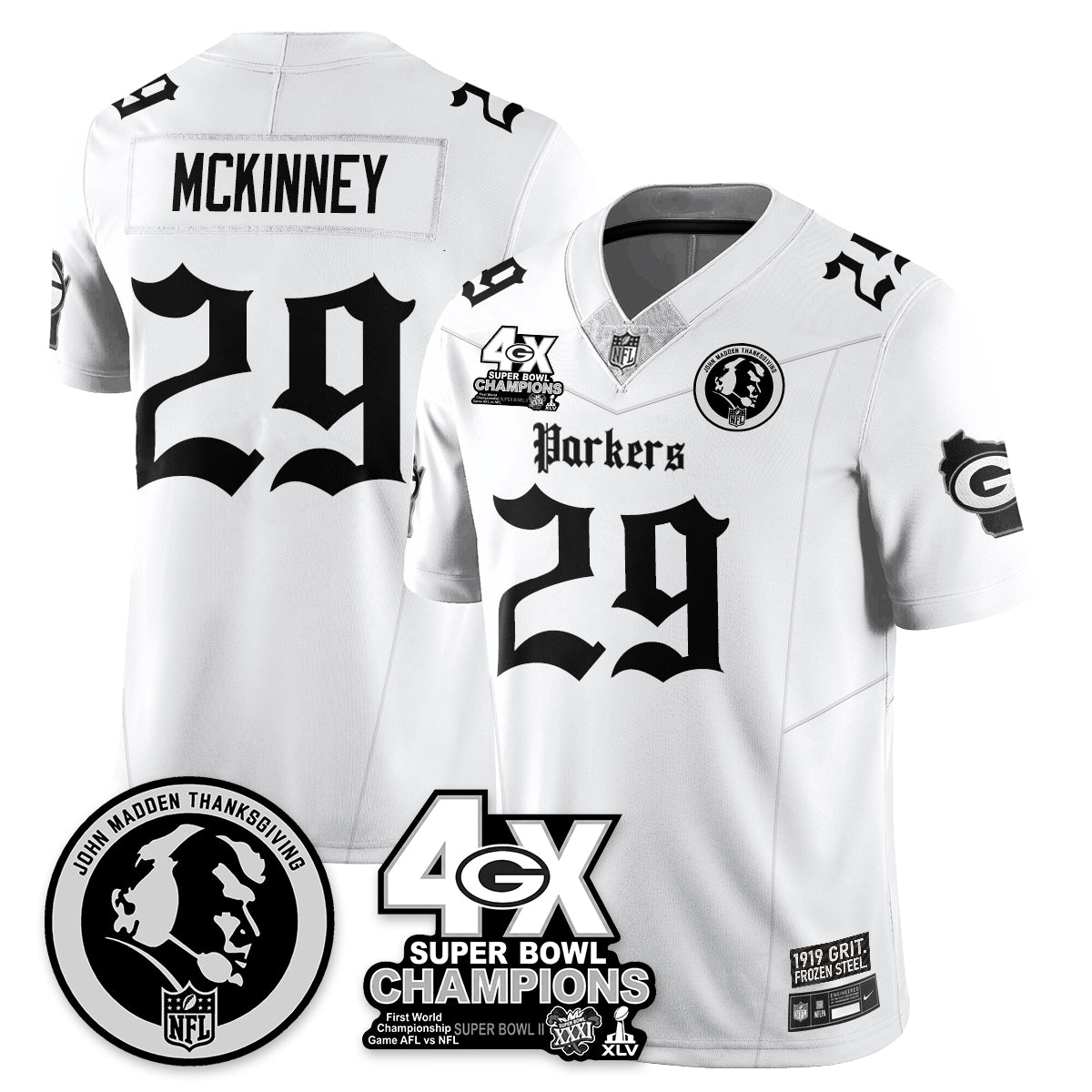 GB Gothic Vapor Limited Jersey - John Madden Patch - All Stitched-DTD