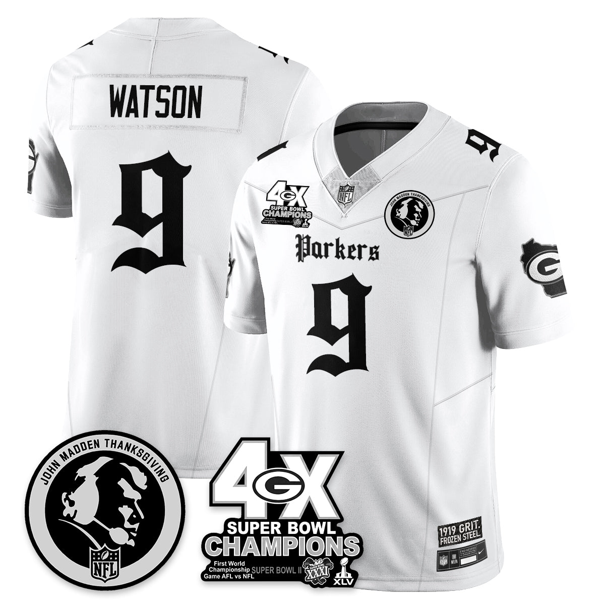 GB Gothic Vapor Limited Jersey - John Madden Patch - All Stitched-DTD