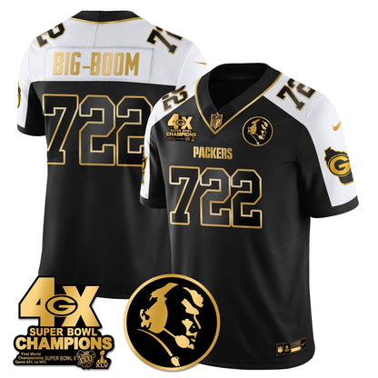 GB 4-Time Champions Vapor Limited Gold Jersey - John Madden Patch - All Stitched-DTD