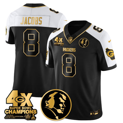 GB 4-Time Champions Vapor Limited Gold Jersey - John Madden Patch - All Stitched-DTD