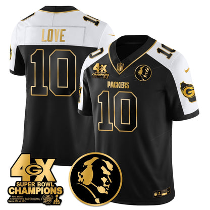 GB 4-Time Champions Vapor Limited Gold Jersey - John Madden Patch - All Stitched-DTD