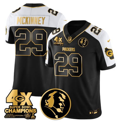 GB 4-Time Champions Vapor Limited Gold Jersey - John Madden Patch - All Stitched-DTD