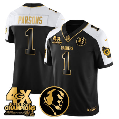 GB 4-Time Champions Vapor Limited Gold Jersey - John Madden Patch - All Stitched-DTD