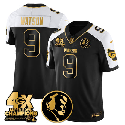 GB 4-Time Champions Vapor Limited Gold Jersey - John Madden Patch - All Stitched-DTD