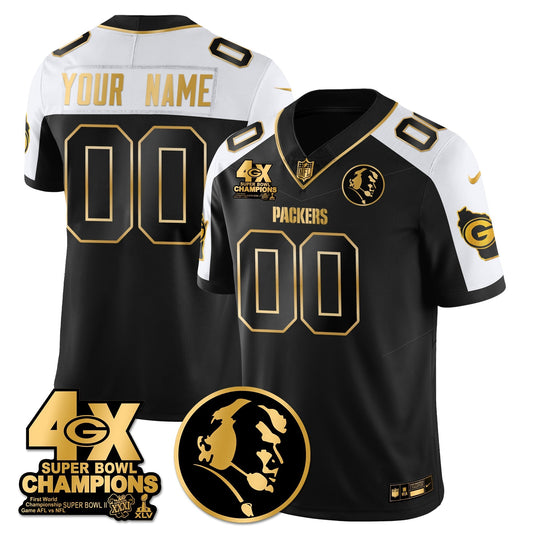 GB 4-Time Champions Vapor Limited Gold Custom Jersey - John Madden Patch - All Stitched-DTD
