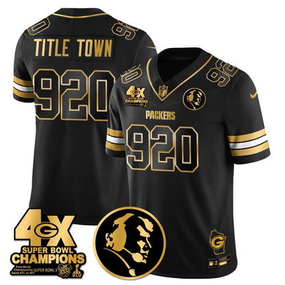 GB 4-Time Champions Vapor Limited Gold Jersey - John Madden Patch - All Stitched-DTD