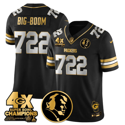 GB 4-Time Champions Vapor Limited Gold Jersey - John Madden Patch - All Stitched-DTD