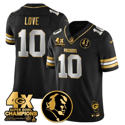 GB 4-Time Champions Vapor Limited Gold Jersey - John Madden Patch - All Stitched-DTD