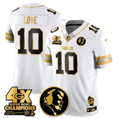 GB 4-Time Champions Vapor Limited Gold Jersey - John Madden Patch - All Stitched-DTD
