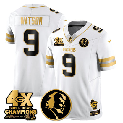 GB 4-Time Champions Vapor Limited Gold Jersey - John Madden Patch - All Stitched-DTD
