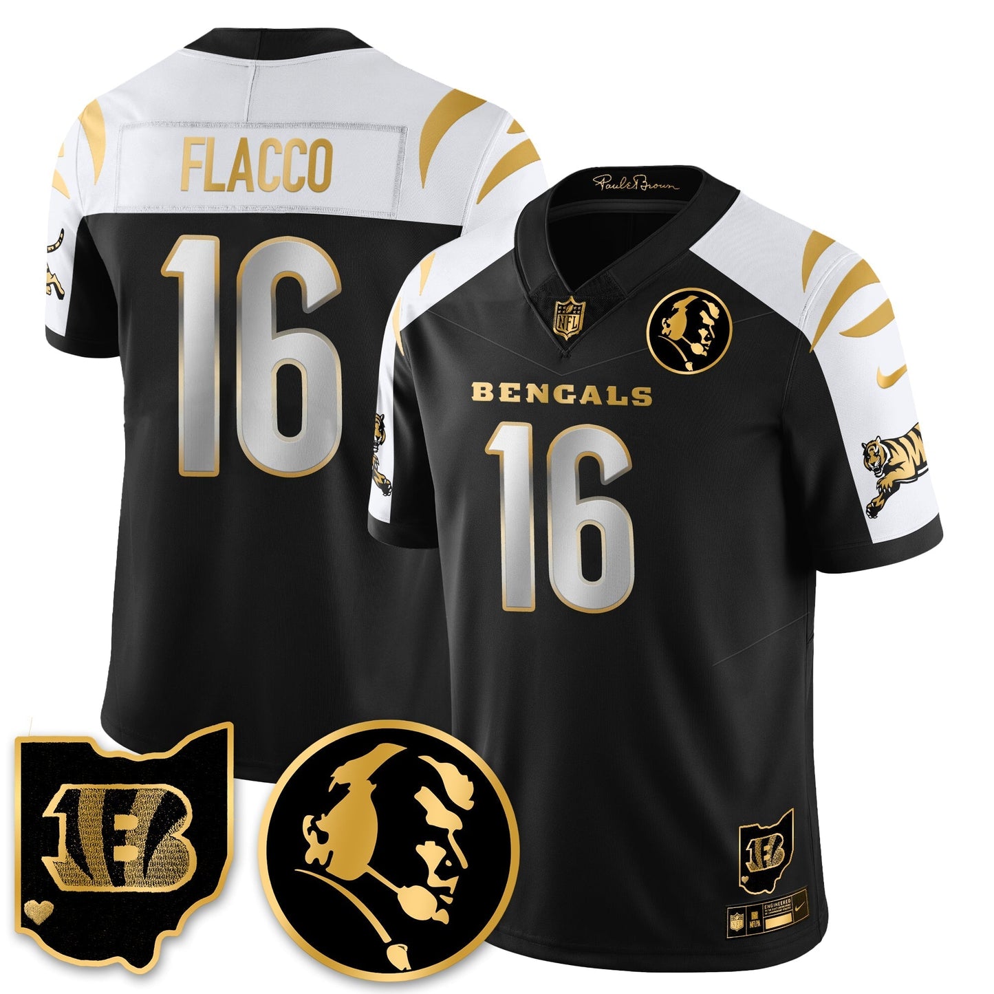 CIN Vapor Limited Gold Jersey - John Madden Patch - All Stitched-DTD