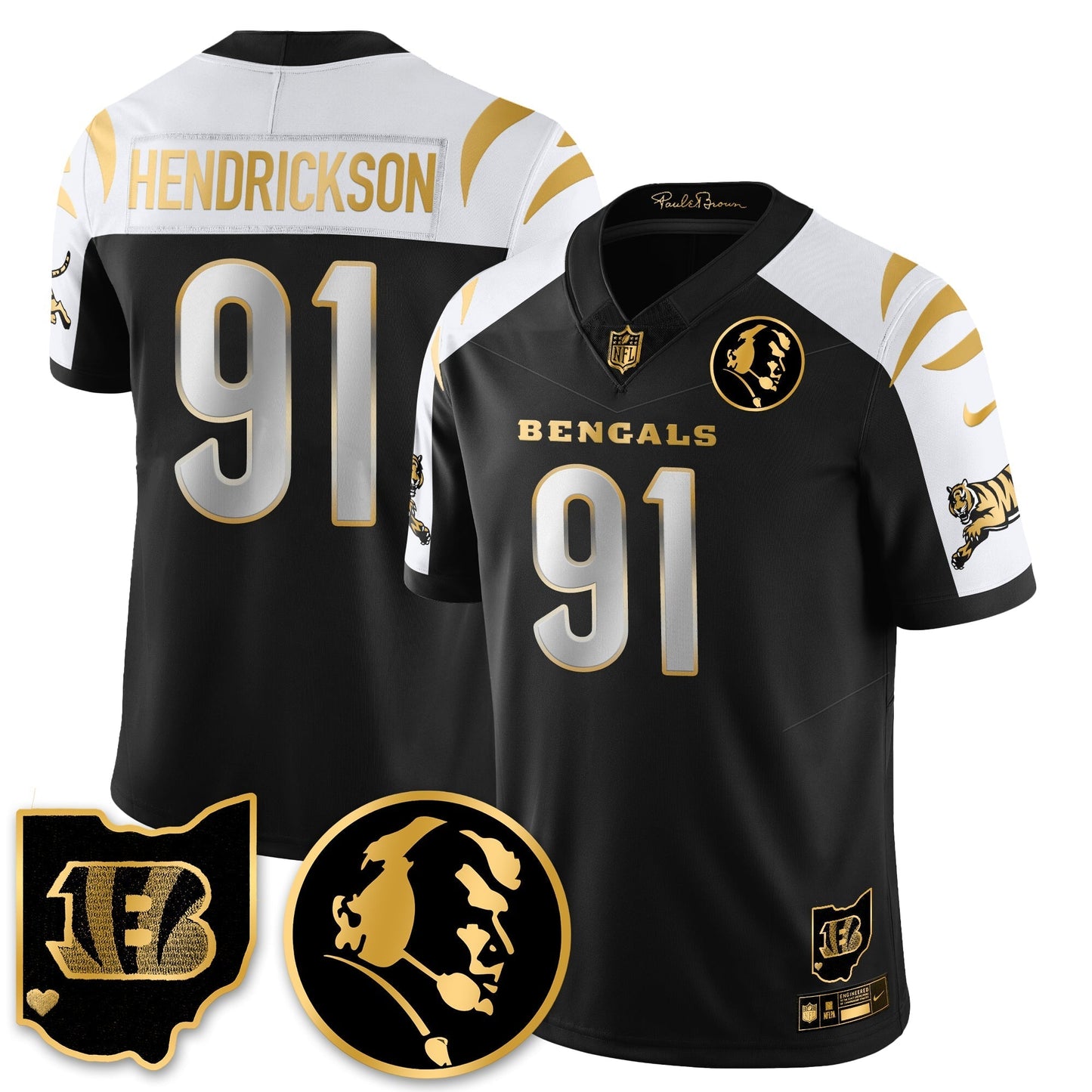 CIN Vapor Limited Gold Jersey - John Madden Patch - All Stitched-DTD