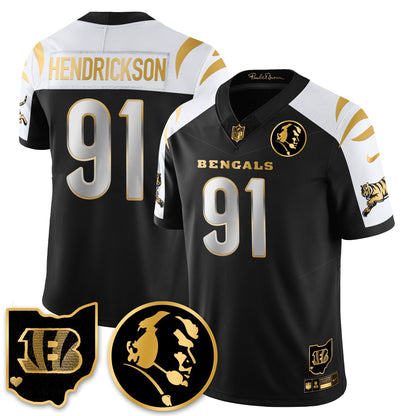 CIN Vapor Limited Gold Jersey - John Madden Patch - All Stitched-DTD
