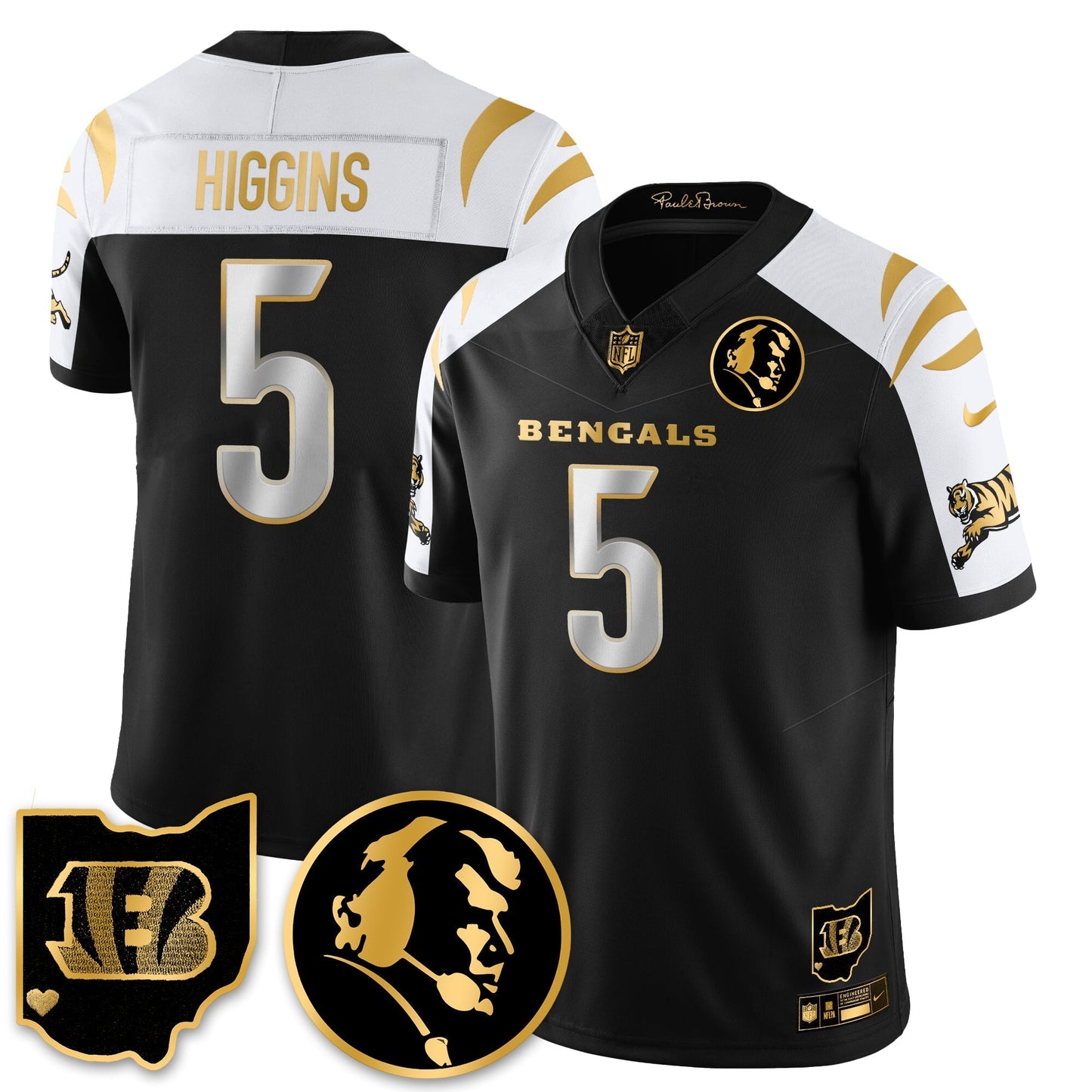 CIN Vapor Limited Gold Jersey - John Madden Patch - All Stitched-DTD