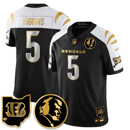 CIN Vapor Limited Gold Jersey - John Madden Patch - All Stitched-DTD