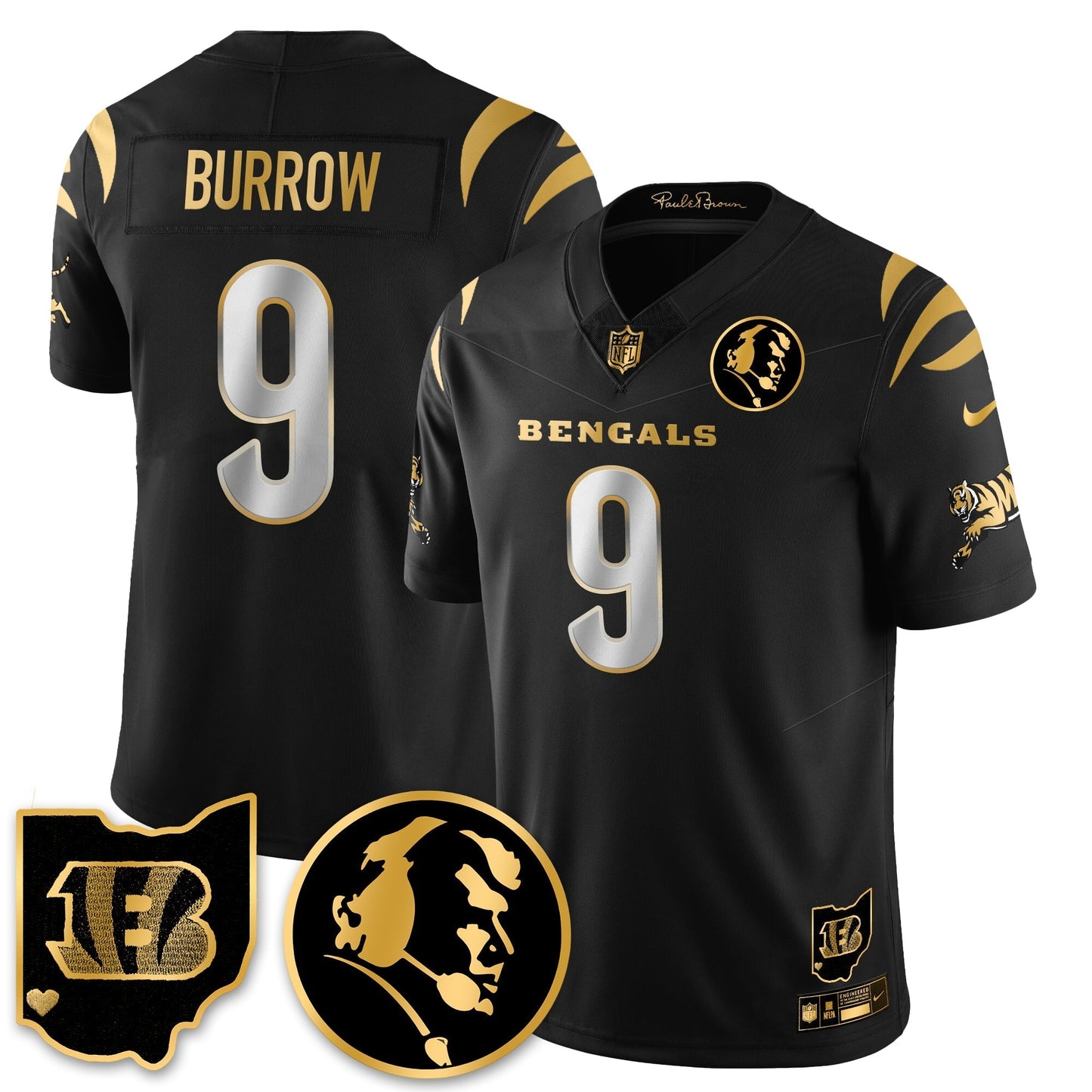 CIN Vapor Limited Gold Jersey - John Madden Patch - All Stitched-DTD