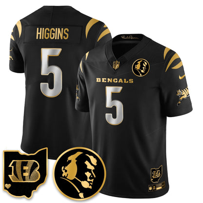 CIN Vapor Limited Gold Jersey - John Madden Patch - All Stitched-DTD