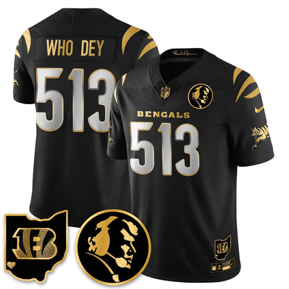 CIN Vapor Limited Gold Jersey - John Madden Patch - All Stitched-DTD
