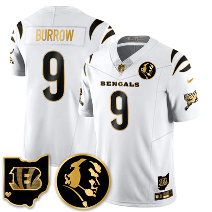 CIN Vapor Limited Gold Jersey - John Madden Patch - All Stitched-DTD